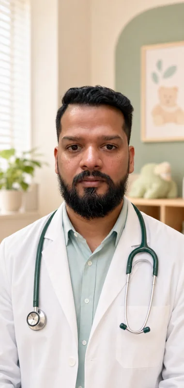 Portrait of Dr Amey Gauns wearing a stethoscope